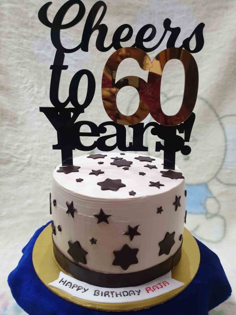 Cake topper 60 years - Bubbly Decors