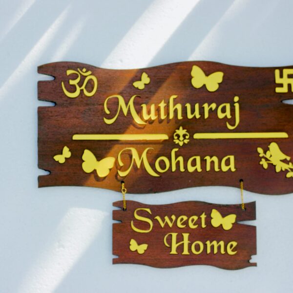 Wooden name board 2 step - Bubbly Decors