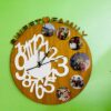 Wooden clock with pics - Bubbly Decors
