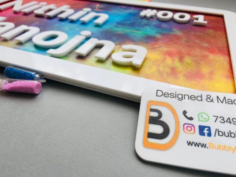 Colourful nameboard - Bubbly Decors