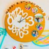 Wooden clock with pics - Bubbly Decors