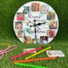 Wall clock with photos and message - Bubbly Decors