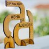 Wooden logo for couples - Bubbly Decors