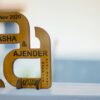 Wooden logo for couples - Bubbly Decors