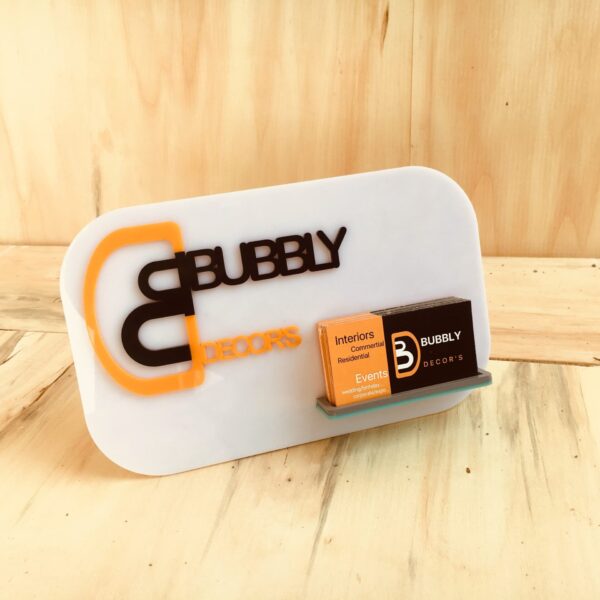 Visiting cards holder with brand or name - Bubbly Decors