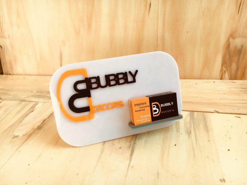 Visiting cards holder with brand or name - Bubbly Decors