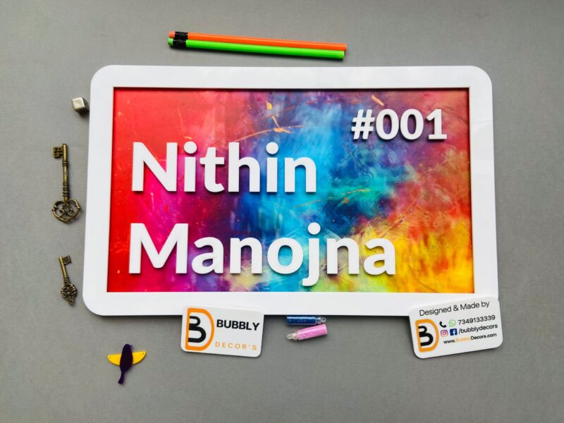 Colourful nameboard - Bubbly Decors