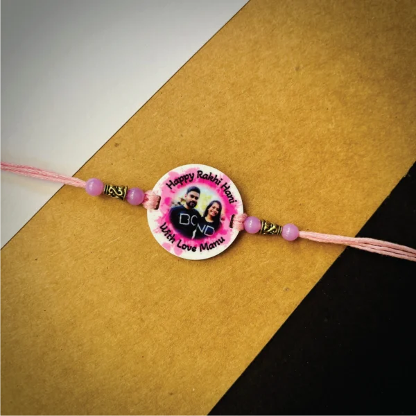 Color splash phote names rakhi - pink