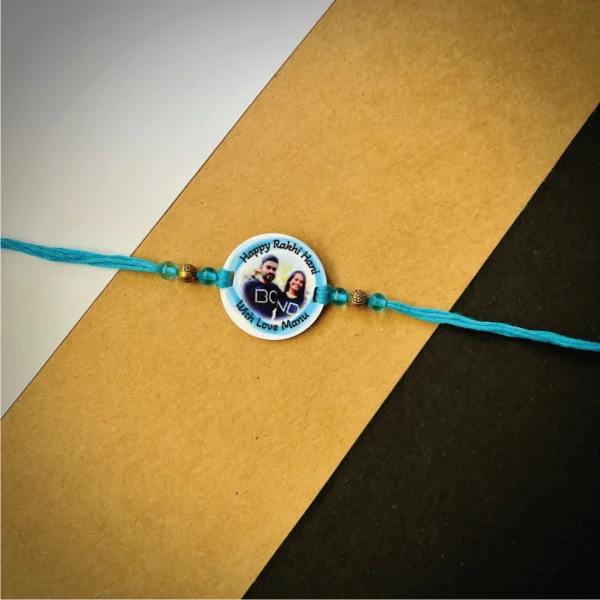 Color photo names rakhi - blue
