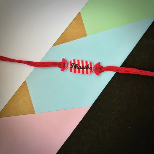Candy stripes rakhi - red