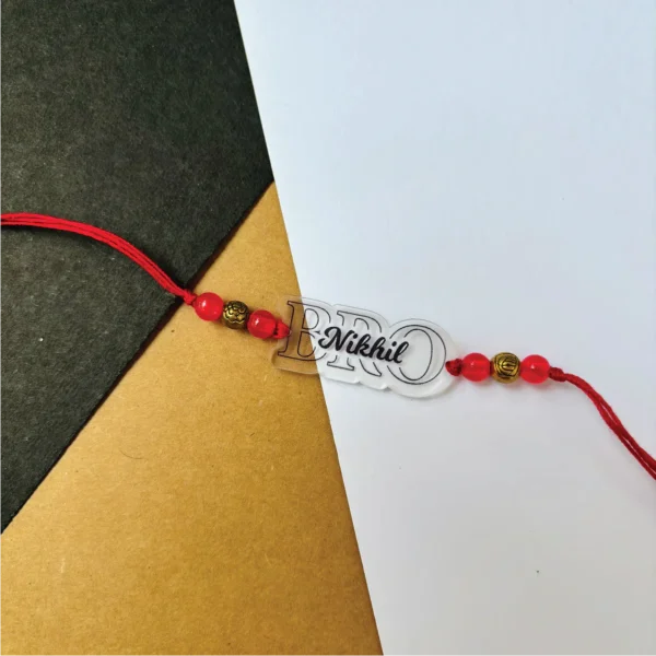 Bro engraved name rakhi