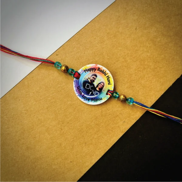 Rainbow splash photo rakhi