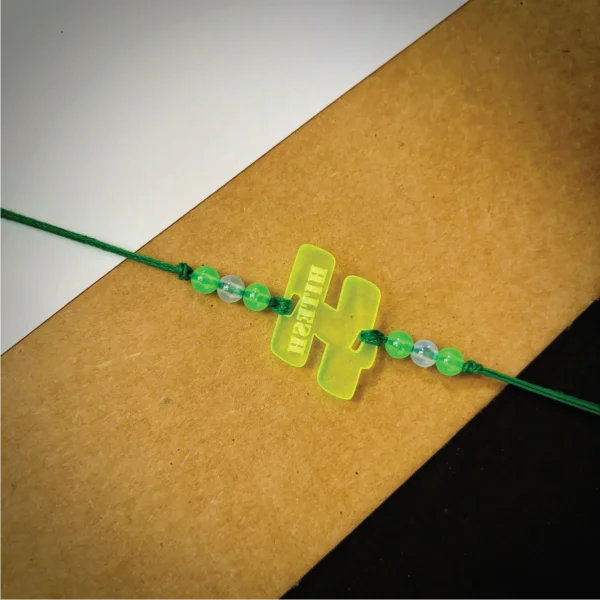 Radium name alphabet rakhi - green
