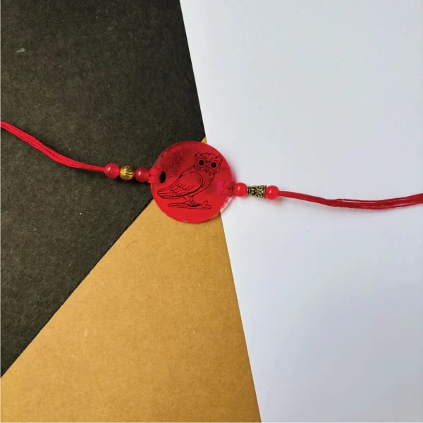 Owl rakhi red