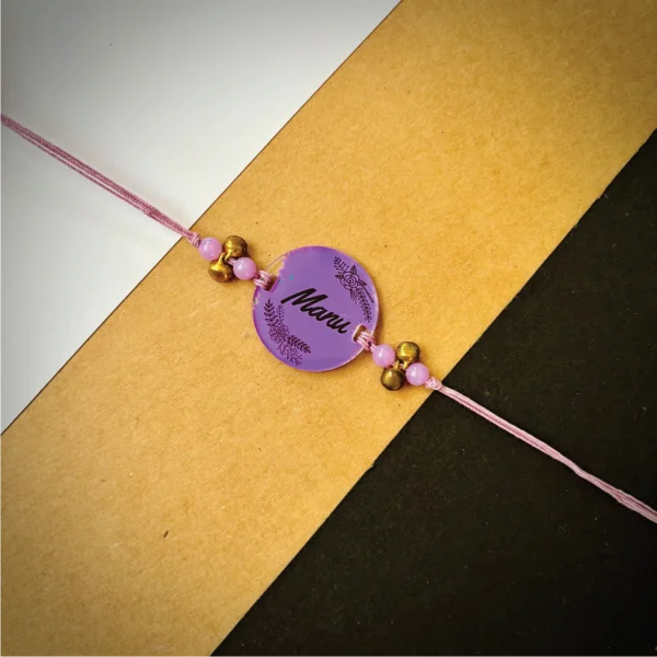 Name painted rakhi -purple