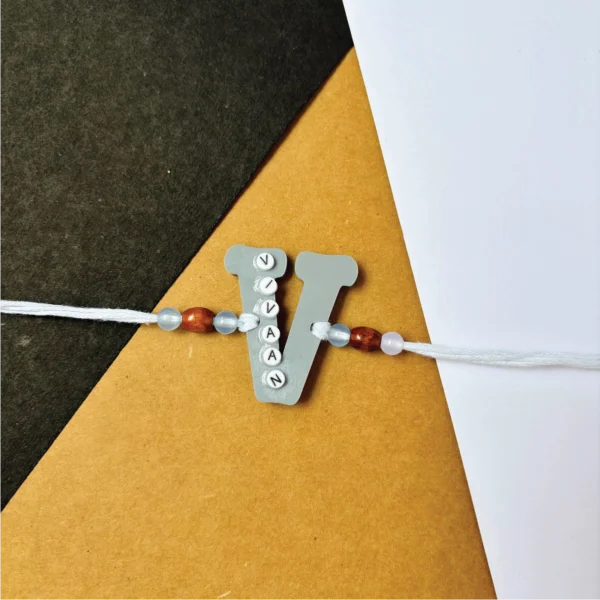 Name on alphabet rakhi - gray