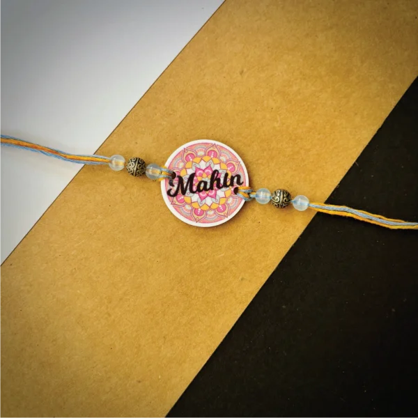 Mandala name rakhi - pink