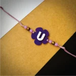 Flower alphabet rakhi - purple
