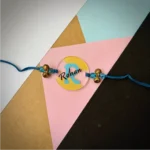 Designer name with alphabet rakhi -blue